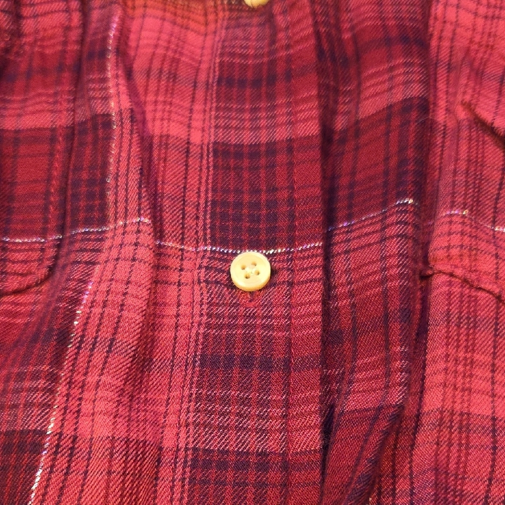 Simply Emma Raspberry Plaid Button Down Shirt - Picture 6 of 6